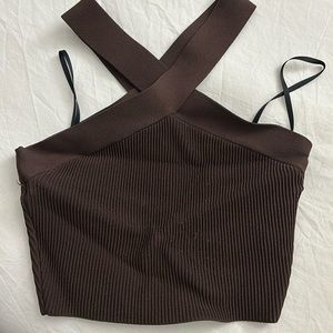 Babaton Sculpt Knit Criss Cross Cropped Tank